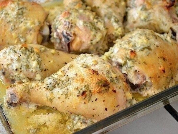 Рецепт: Курица в маринаде по-гречески Рецепт: Курица в маринаде по-гречески