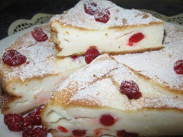 Рецепт: Творожная запеканка без муки и без манки