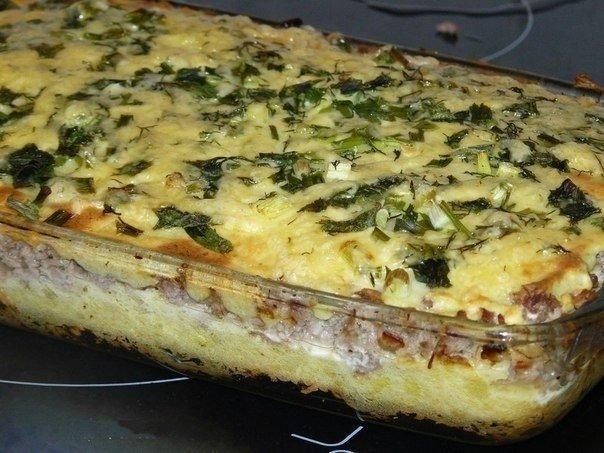Рецепт: Картофельная запеканка с фаршем Рецепт: Картофельная запеканка с фаршем