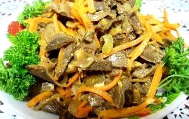 Рецепт: Салат из куриных желудков Рецепт: Салат из куриных желудков