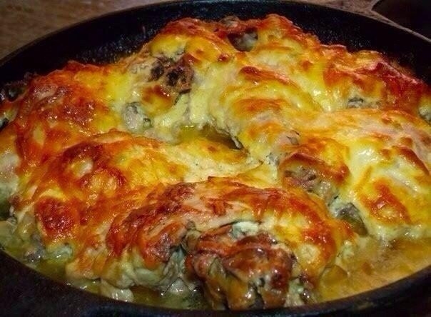 Рецепт: Курочка с чесноком и сыром Рецепт: Курочка с чесноком и сыром