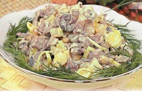 Рецепт: Салат мясной с грибами Рецепт: Салат мясной с грибами