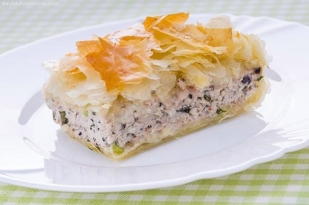 Рецепт: Пирог с курицей из теста Фило