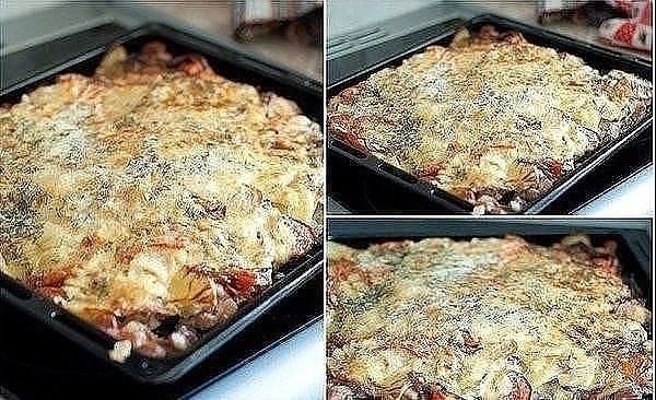 Рецепт: Картошка с мясом в духовке!