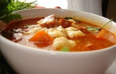 Рецепт: Суп фасолевый с домашними галушками