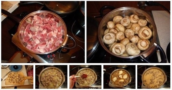 Рецепт: Мясо в сырном соусе