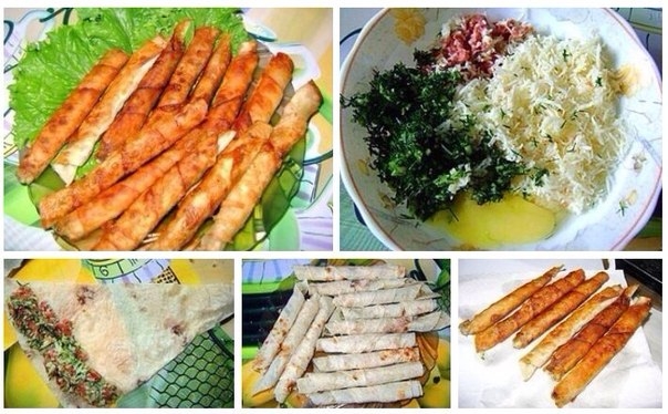 Рецепт: Закусочные рулетики из армянского лаваша