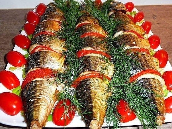 Рецепт: СКУМБРИЯ ЗАПЕЧЁННАЯ.
