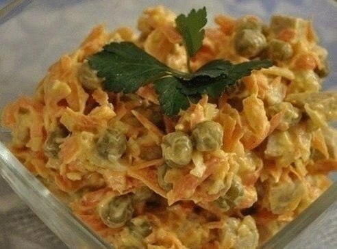 Рецепт: Салат "Купеческий"- настоящее объедение Рецепт: Салат "Купеческий"- настоящее объедение