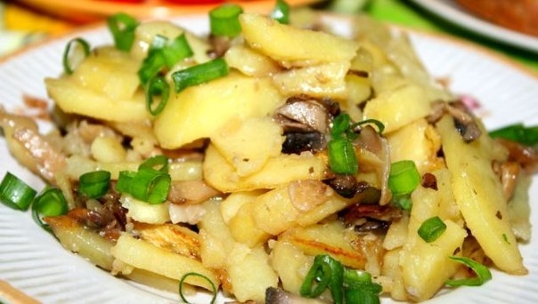 ЖАРЕННАЯ КАРТОШКА С ГРИБАМИ! ЖАРЕННАЯ КАРТОШКА С ГРИБАМИ!