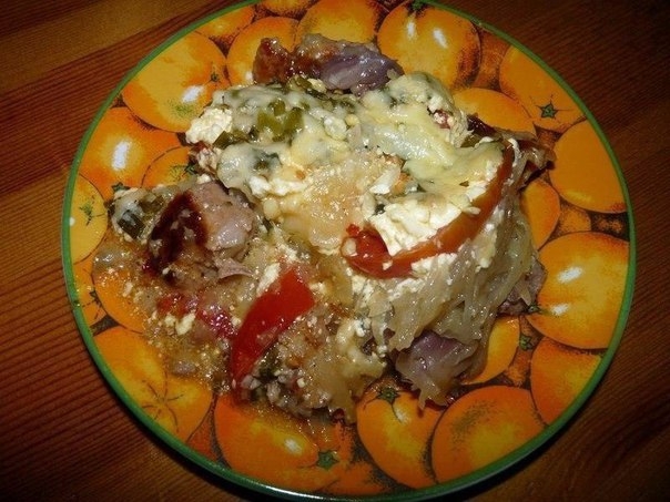 Мясо "под шубой" в мультиварке. Мясо "под шубой" в мультиварке.