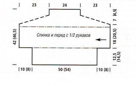 Оригинальный пуловер с широкими косами Оригинальный пуловер с широкими косами