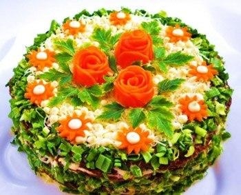 Закусочный торт из куриной печени Закусочный торт из куриной печени