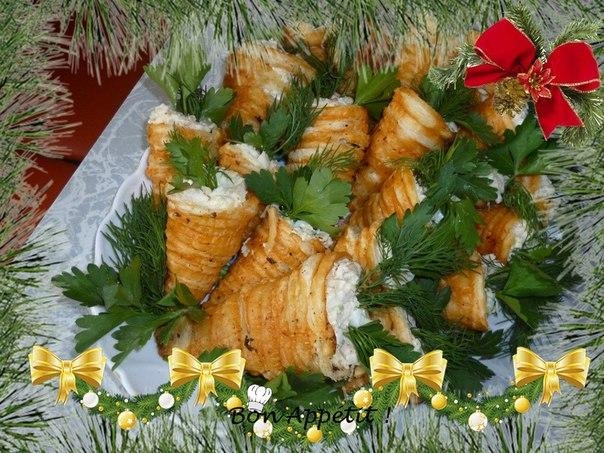 Закуска "Морковки из слоёного теста с начинкой"