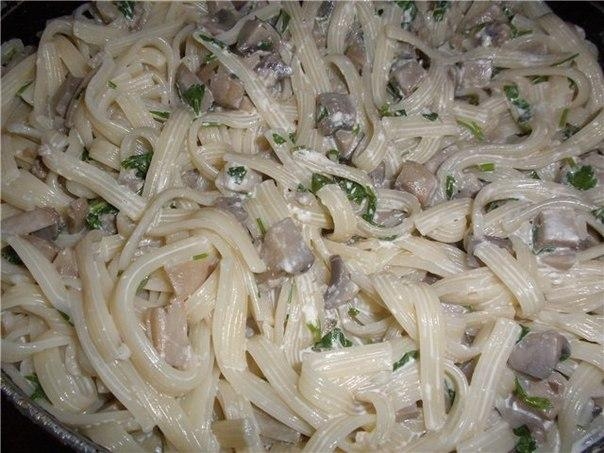 Паста со сливочно-грибным соусом. Паста со сливочно-грибным соусом.