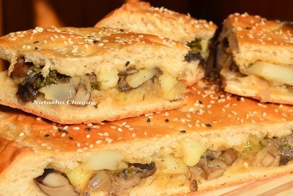 Пирог с картошкой, грибами и луком. Пирог с картошкой, грибами и луком.