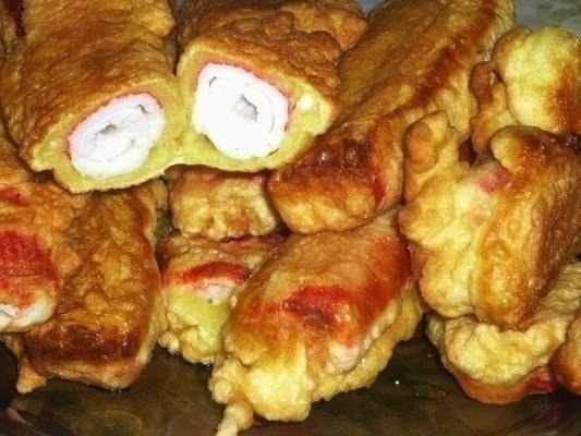 "Фаршированные крабовые палочки в кляре" "Фаршированные крабовые палочки в кляре"
