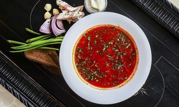 Борщ с чесноком и зеленью Борщ с чесноком и зеленью