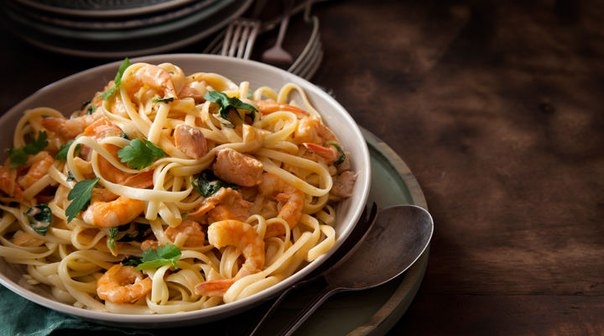 Морепродукты с макаронами Морепродукты с макаронами