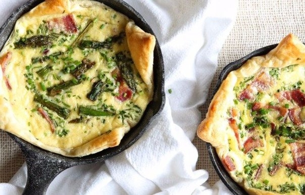 Мини-киш с беконом и спаржей Мини-киш с беконом и спаржей