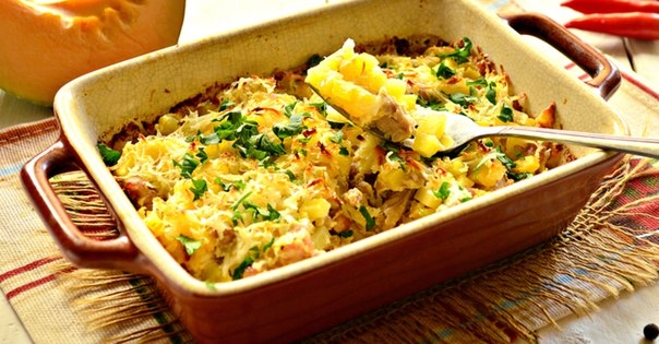 Запеканка из тыквы, картофеля и свинины Запеканка из тыквы, картофеля и свинины