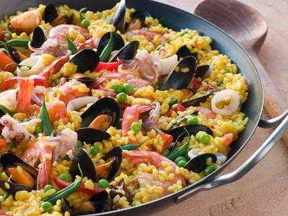 Паэлья с морепродуктами и стручковой фасолью Паэлья с морепродуктами и стручковой фасолью