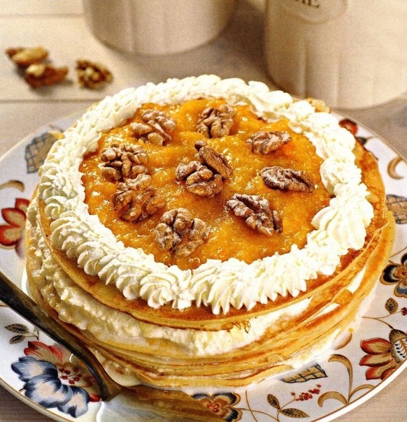 Блинный торт с курагой Блинный торт с курагой