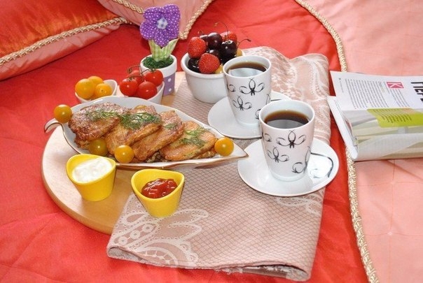Вафли с курицей к завтраку