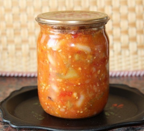 САЛАТ ИЗ БАКЛАЖАН С ФАСОЛЬЮ.