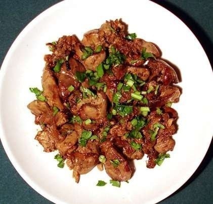 Печень, жареная с грибами Печень, жареная с грибами