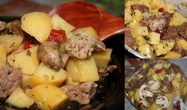 Мясо с картофелем в "рукаве" Мясо с картофелем в "рукаве"