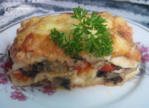 Лазанья с цуккини и грибами