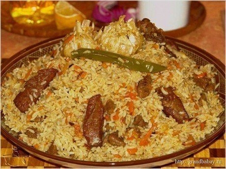Плов с чесноком.