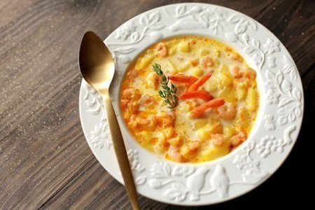 Сырный суп с криветками Сырный суп с криветками