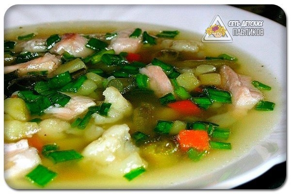 Суп с цветной капустой и горошком. Суп с цветной капустой и горошком.