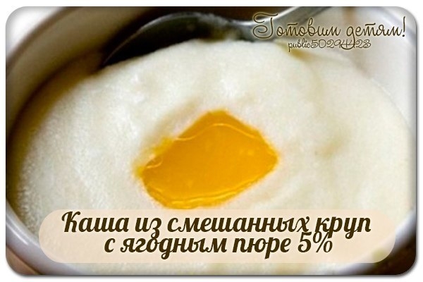 Каша из смешанных круп с ягодным пюре 5%. Каша из смешанных круп с ягодным пюре 5%.