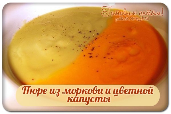 Пюре из моркови и цветной капусты. Пюре из моркови и цветной капусты.