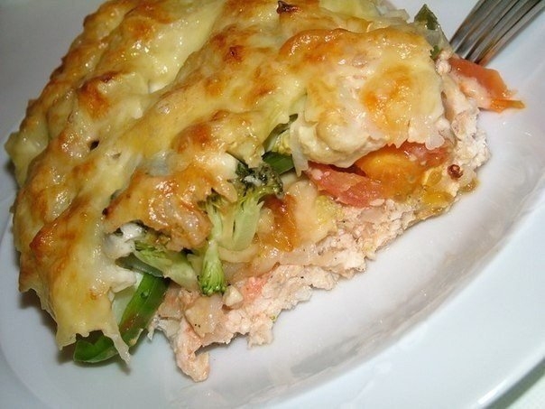 Запеканка из овощей и куриного фарша Запеканка из овощей и куриного фарша