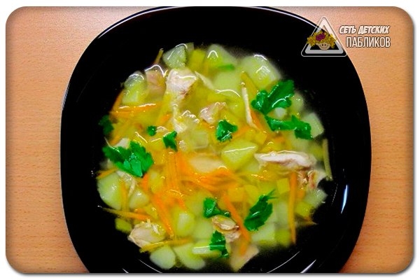 Суп картофельный с курицей. Суп картофельный с курицей.