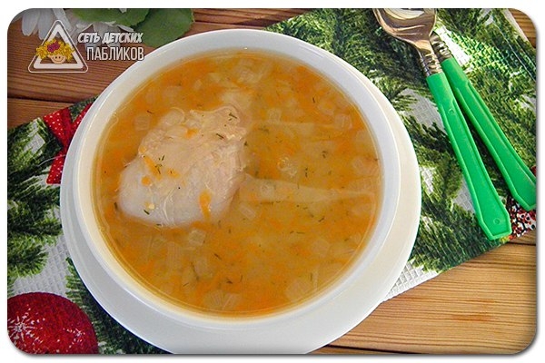 Гороховый суп с цыпленком. Гороховый суп с цыпленком.
