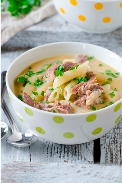 Куриный крем-суп с макаронами. Куриный крем-суп с макаронами.