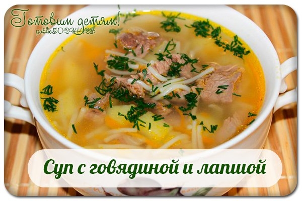 Суп с говядиной и лапшой. Суп с говядиной и лапшой.
