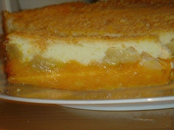 Тыквенно-творожная запеканка с яблоками