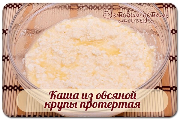 Каша из овсяной крупы протертая.