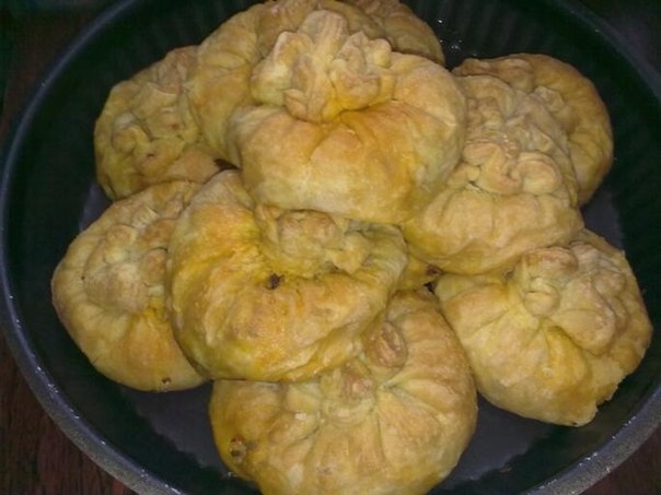 "Мешочки" с фаршем и овощами "Мешочки" с фаршем и овощами