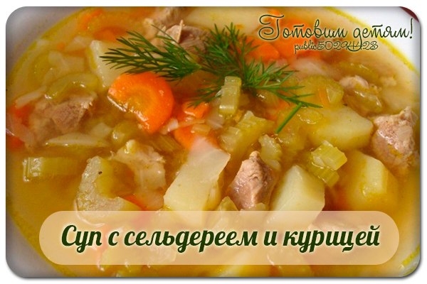 Суп с сельдереем и курицей Суп с сельдереем и курицей