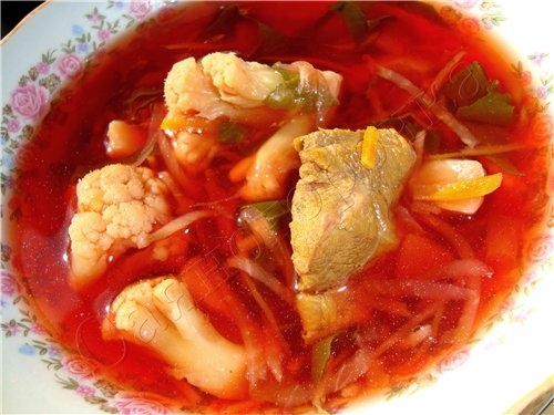 ВКУСНЫЙ БОРЩ С ЦВЕТНОЙ КАПУСТОЙ