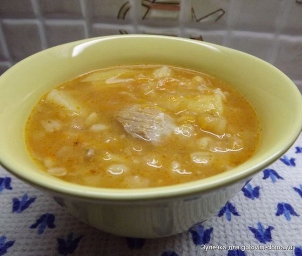 Густой суп из перловки
