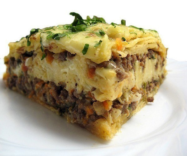 Мясной пирог из тонкого лаваша. Мясной пирог из тонкого лаваша.