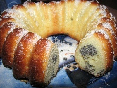 Лимонный кекс с маковой начинкой. Лимонный кекс с маковой начинкой.